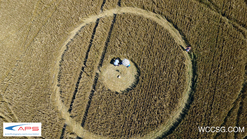 Bishops Cannings Down, Wiltshire crop circle, aerial photo 12
