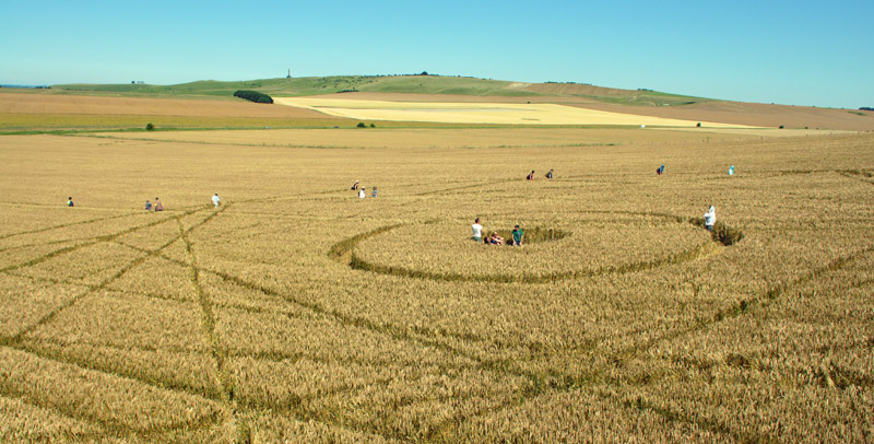 Bishops Cannings Down, Wiltshire crop circle, aerial photo 26
