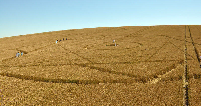 Bishops Cannings Down, Wiltshire crop circle, aerial photo 25