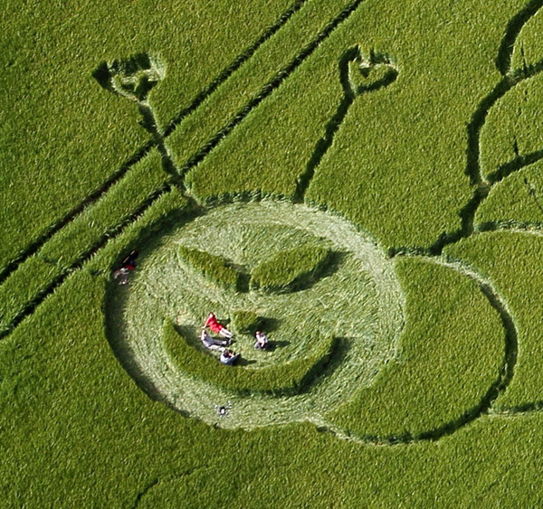 Boreham Woods, Wiltshire crop circle, aerial photo 5