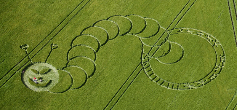 Boreham Woods, Wiltshire crop circle, aerial photo 4