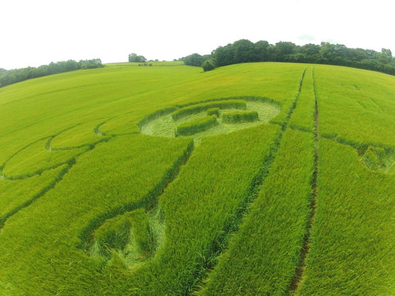 Boreham Woods, Wiltshire crop circle, aerial photo 16