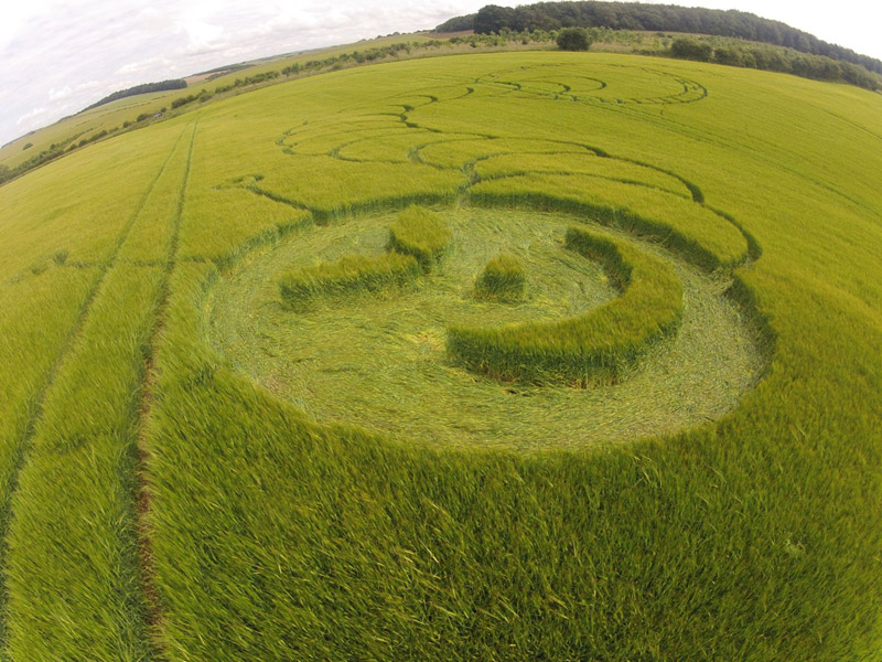 Boreham Woods, Wiltshire crop circle, aerial photo 14