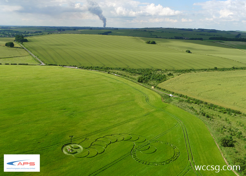 Boreham Woods, Wiltshire crop circle, aerial photo 9