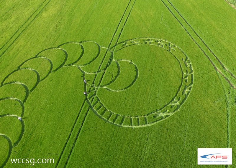 Boreham Woods, Wiltshire crop circle, aerial photo 11
