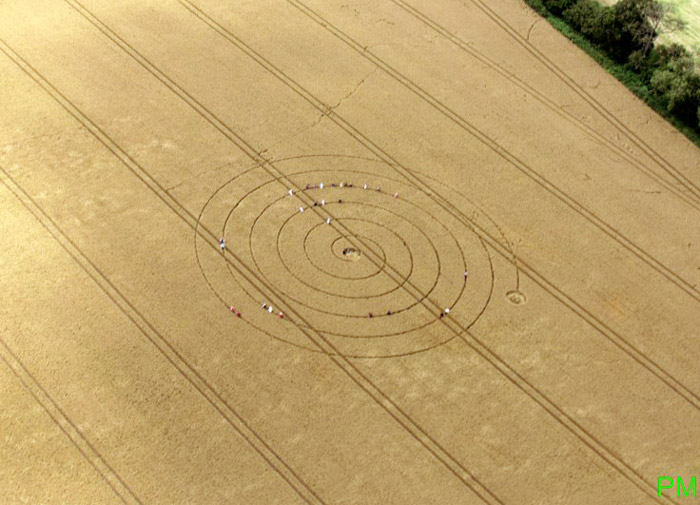 Chalk Pit, Wiltshire crop circle, aerial photo 13