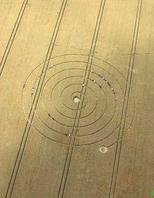 Chalk Pit, Wiltshire crop circle, aerial photo 3