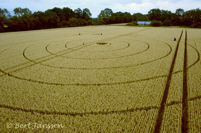 Chalk Pit, Wiltshire crop circle, aerial photo 46