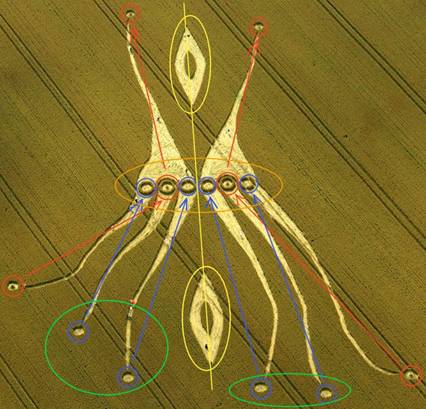 Chalk Pit, Wiltshire crop circle, aerial photo 35