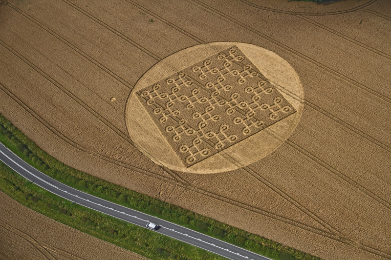 Cheesefoot Head (1), Hampshire crop circle, aerial photo 50