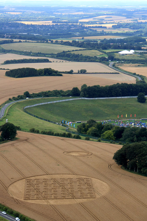 Cheesefoot Head (1), Hampshire crop circle, aerial photo 6
