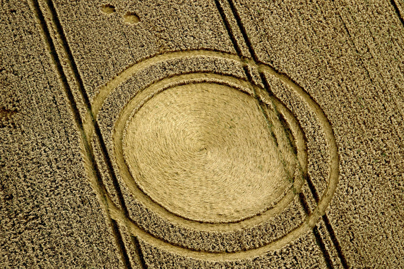 Cheesefoot Head (2), Hampshire crop circle, aerial photo 2