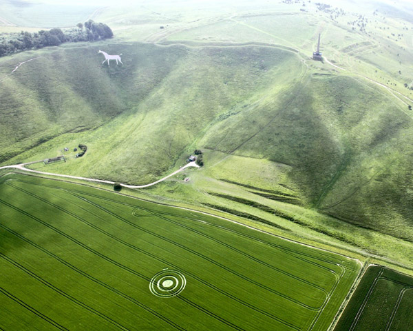 Cherhill, Wiltshire crop circle, aerial photo 2