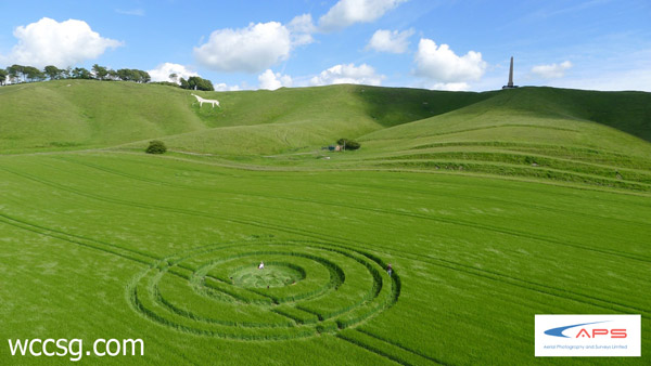 Cherhill, Wiltshire crop circle, aerial photo 5