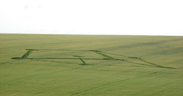 Chilcomb Down, Hampshire crop circle, aerial photo 25