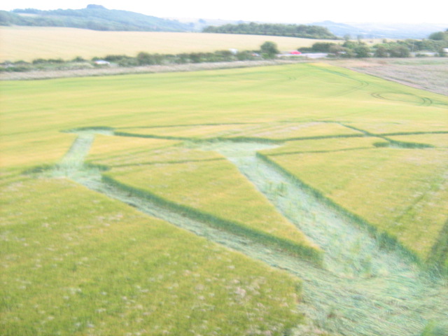 Chilcomb Down, Hampshire crop circle, aerial photo 35