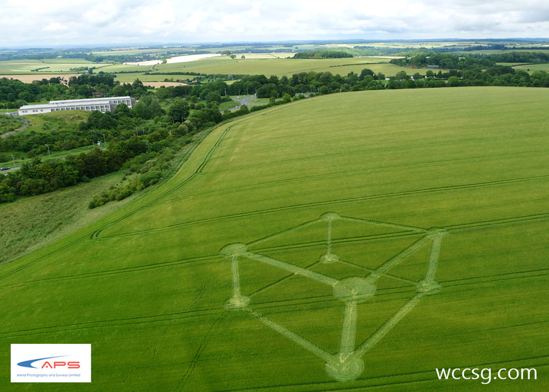 Chilcomb Down, Hampshire crop circle, aerial photo 6