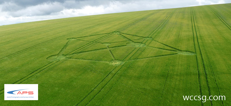 Chilcomb Down, Hampshire crop circle, aerial photo 7