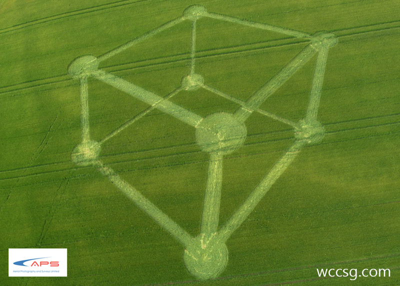 Chilcomb Down, Hampshire crop circle, aerial photo 5