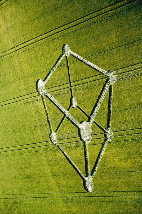 Chilcomb Down, Hampshire crop circle, aerial photo 2