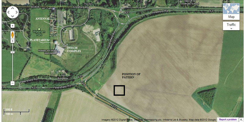 Chilcomb Down, Hampshire crop circle, aerial photo 37