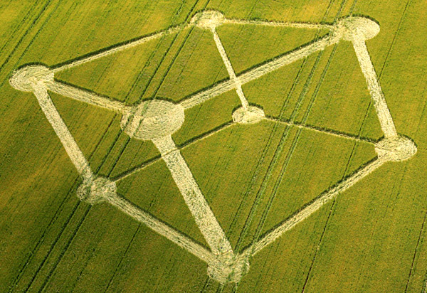Chilcomb Down, Hampshire crop circle, aerial photo 11