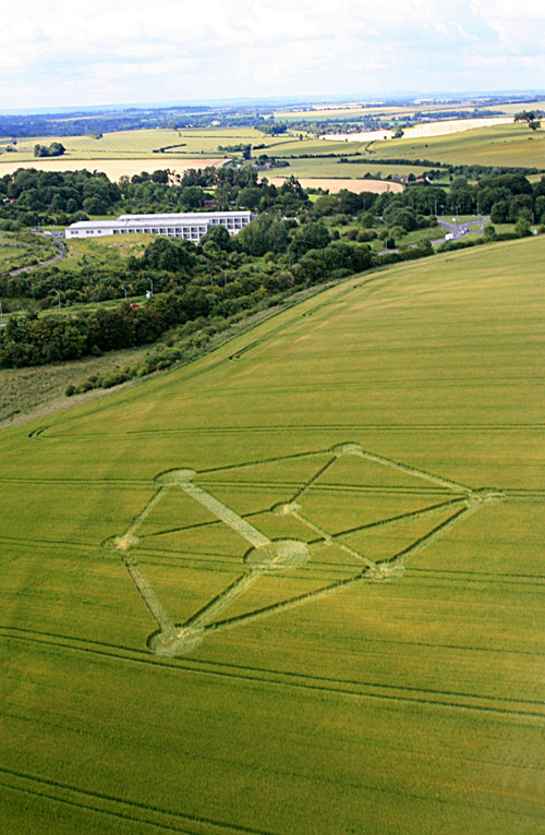 Chilcomb Down, Hampshire crop circle, aerial photo 12