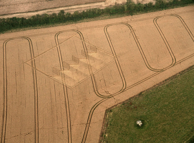 Devil's Den, Wiltshire crop circle, aerial photo 4