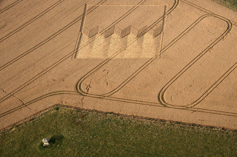 Devil's Den, Wiltshire crop circle, aerial photo 5