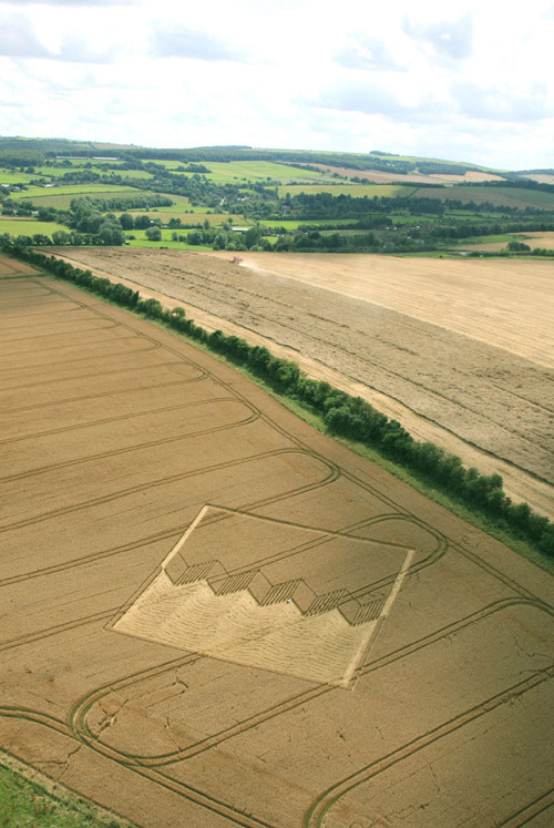 Devil's Den, Wiltshire crop circle, aerial photo 9