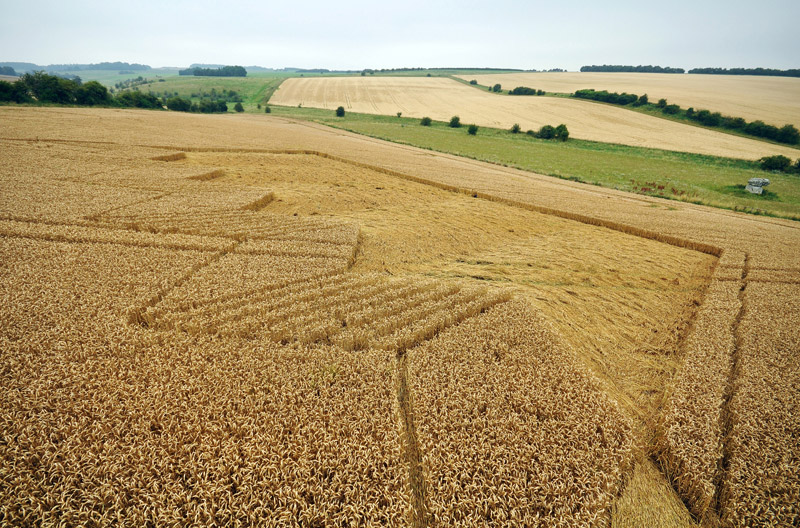 Devil's Den, Wiltshire crop circle, aerial photo 37