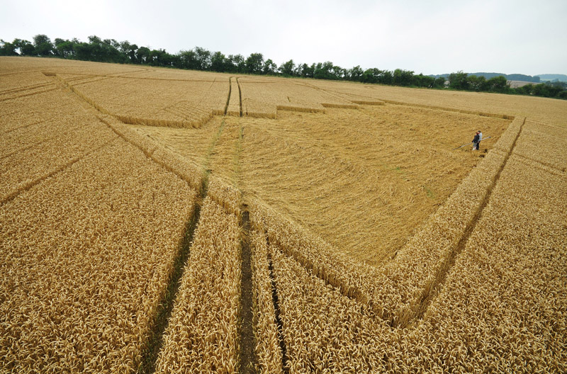 Devil's Den, Wiltshire crop circle, aerial photo 36