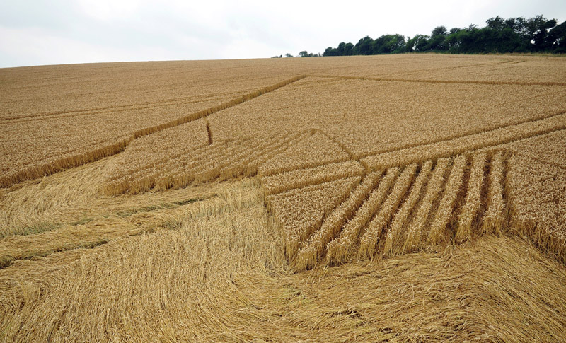 Devil's Den, Wiltshire crop circle, aerial photo 35