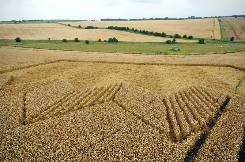 Devil's Den, Wiltshire crop circle, aerial photo 34