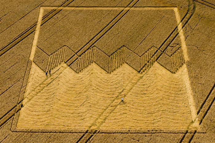 Devil's Den, Wiltshire crop circle, aerial photo 6
