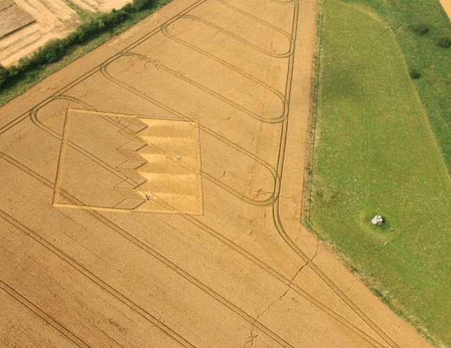 Devil's Den, Wiltshire crop circle, aerial photo 7