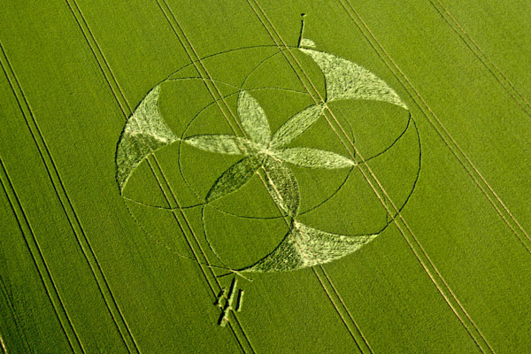 Golden Ball Hill, Wiltshire crop circle, aerial photo 3