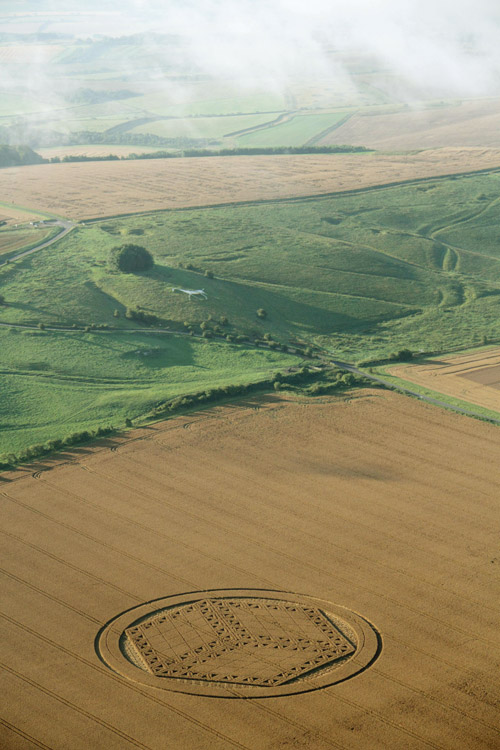 Hackpen Hill (3), Wiltshire crop circle, aerial photo 5