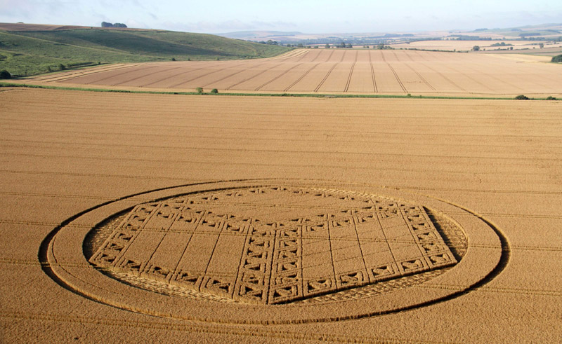 Hackpen Hill (3), Wiltshire crop circle, aerial photo 4