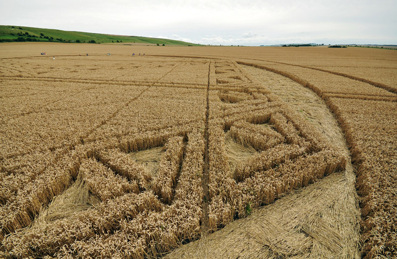 Hackpen Hill (3), Wiltshire crop circle, aerial photo 110