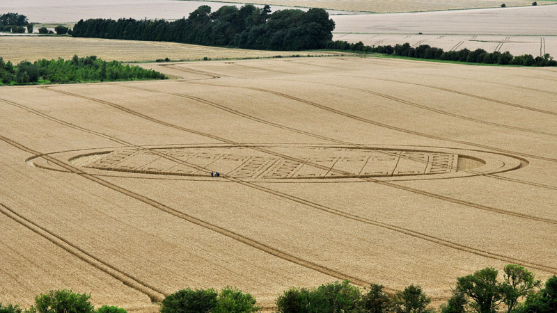 Hackpen Hill (3), Wiltshire crop circle, aerial photo 100
