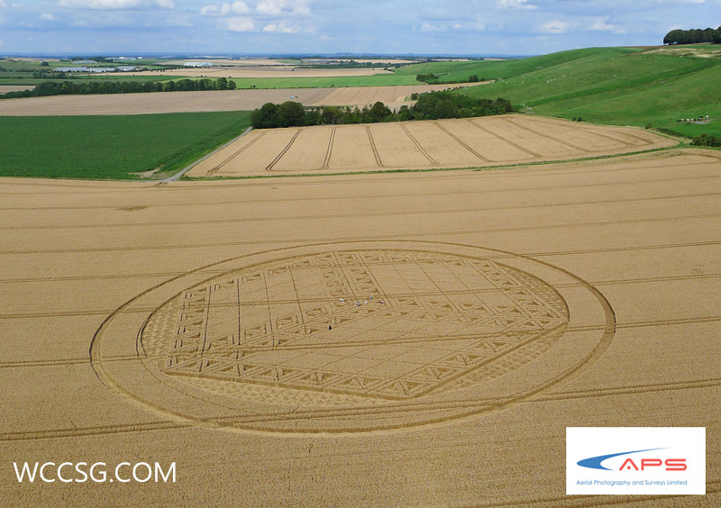 Hackpen Hill (3), Wiltshire crop circle, aerial photo 12