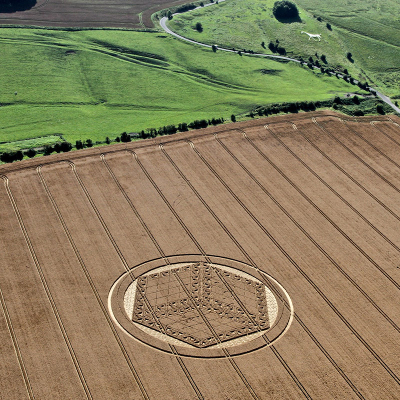 Hackpen Hill (3), Wiltshire crop circle, aerial photo 6