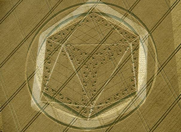 Hackpen Hill (3), Wiltshire crop circle, aerial photo 36
