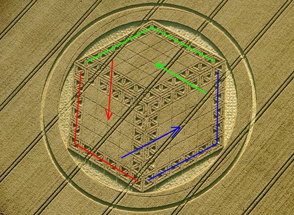 Hackpen Hill (3), Wiltshire crop circle, aerial photo 38