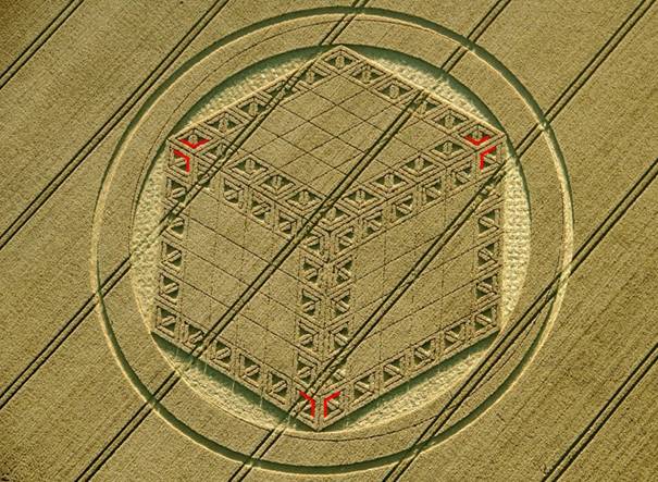 Hackpen Hill (3), Wiltshire crop circle, aerial photo 40