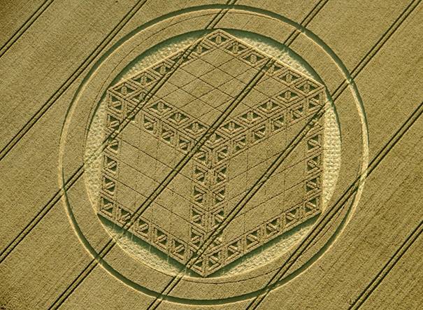 Hackpen Hill (3), Wiltshire crop circle, aerial photo 33