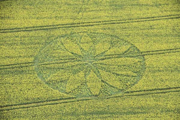 Hill Barn, Wiltshire crop circle, aerial photo 2