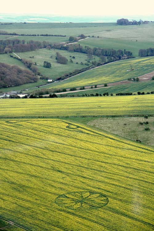 Hill Barn, Wiltshire crop circle, aerial photo 3