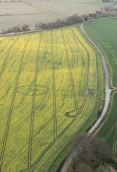 Hill Barn, Wiltshire crop circle, aerial photo 4